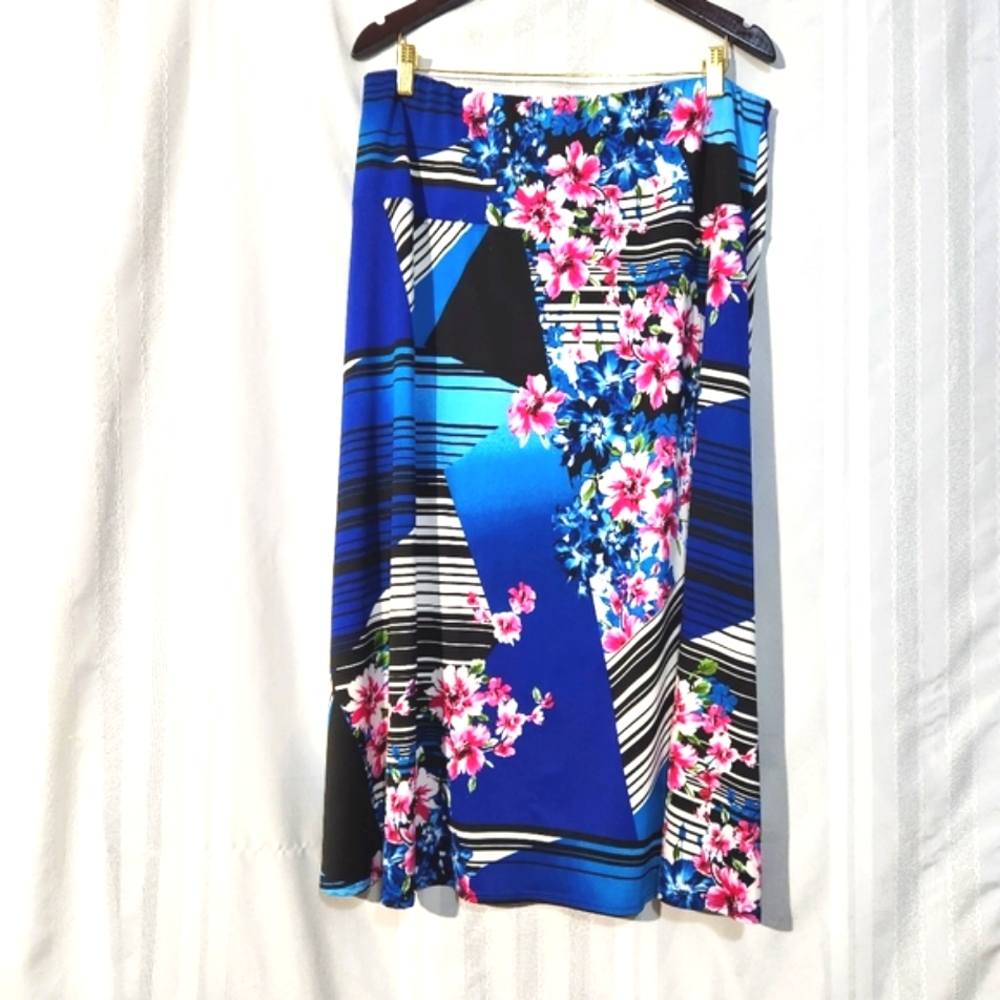 NTOUCH MULTICOLOR MIXED PRINT MAXI SKIRT SIZE 14